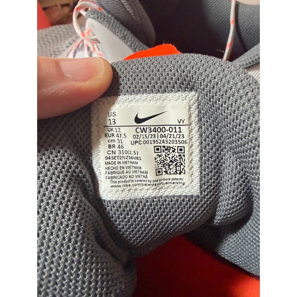 Nike KD Trey 5 X Grey White Orange Basketball Shoes CW3400-011 Mens 13
